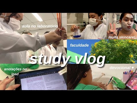 STUDY VLOG faculdade | rotina produtiva, devocional, aula no laboratório, skincare...