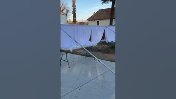 Pt. 1 tent set up with white drapes!