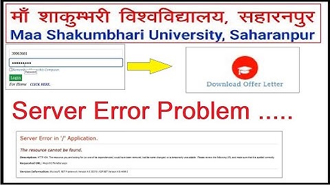 Download Offer Letter  Server error in Application Problem #maashakumbhariuniversity
