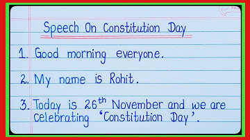 10 lines speech on Constitution Day/Speech on Constitution Day/Constitution Day Speech in english l