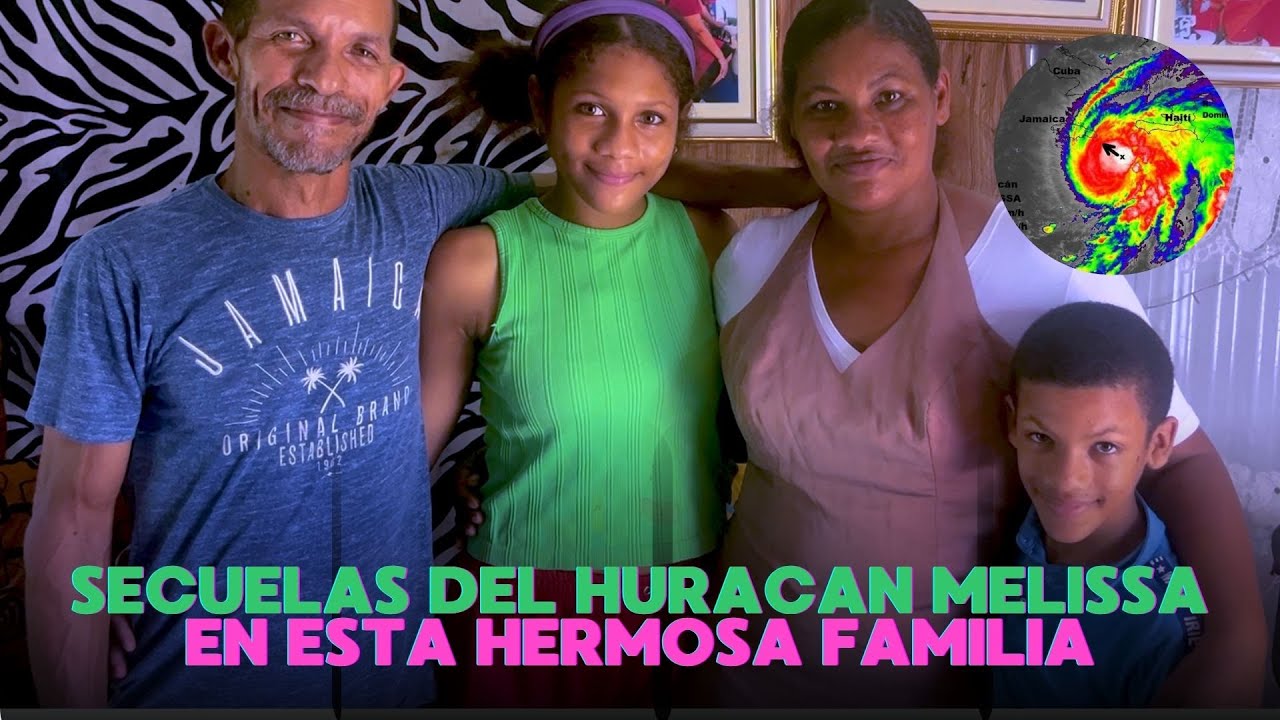 Secuelas del huracán Melissa, en esta hermosa familia.