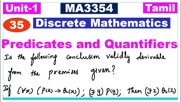 Discrete Mathematics | MA3354 | Unit 1|Logic & Proofs | Predicates and Quantifiers Problem in Tamil