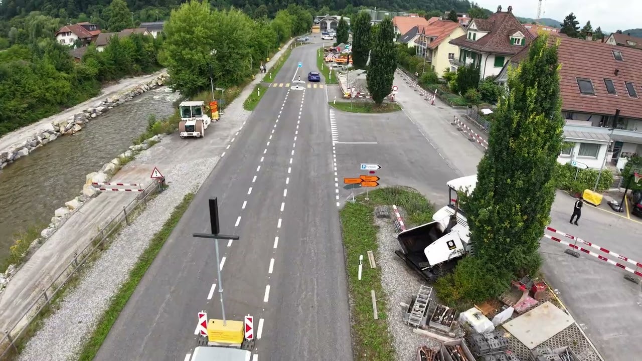 2025-07-27 Letzter Betriebstag der Bauumfahrung Stedtli. Danach wird die BU Logistikplatz Brückenbau