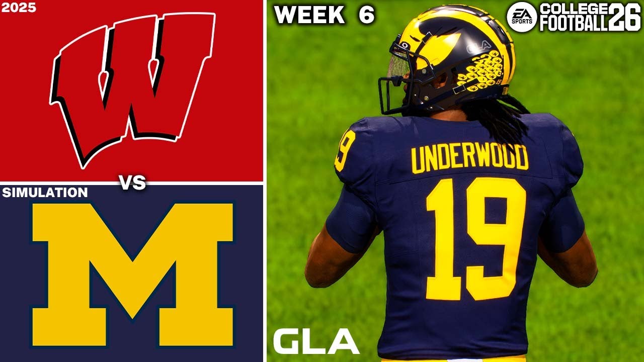 Michigan vs. Wisconsin | Week 6 Simulation | CFB 26 PS5 Gameplay