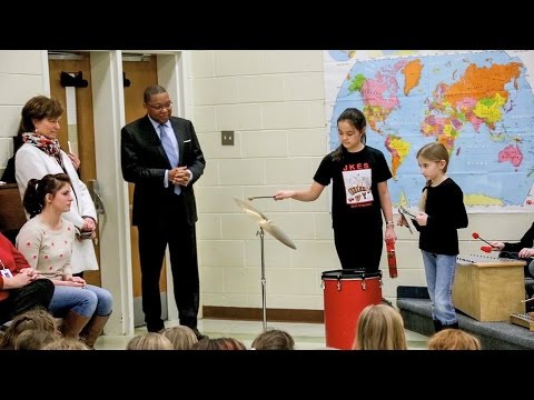 Wynton Marsalis visits John Kerr Elementary School