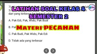 LATIHAN SOAL MATEMATIKA KELAS 4 MATERI PECAHAN SEMESTER 2 TAHUN 2023 | Tips Matematika