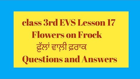 class 3rd EVS Lesson 17 Flowers on Frock Questions and Answers