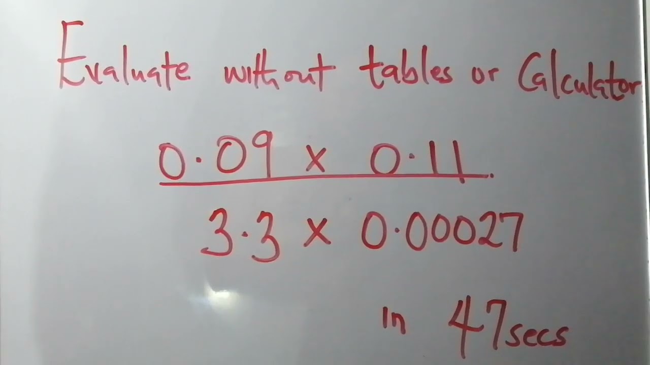 Without Calculator or Tables in 47 secs 