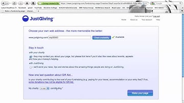 setting up your justgiving page