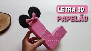 DIY LETRA 3D USANDO PAPELÃO