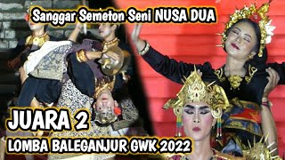 Juara 2 Lomba Baleganjur GWK 2022 Dirgahayu Kemerdekaan RI 77