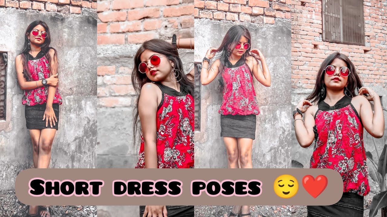 Short dress poses for girls ♥️ One piece dress poses for girls selfie