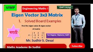 Eigen vector 3x3 in Marathi Mr. Sudhir Sambhaji Desai
