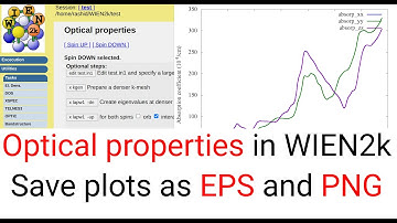 WT05: How to calculate optical properties with WIEN2k | Save data and plots in EPS and PNG format