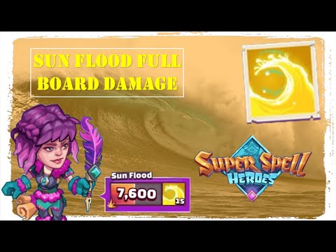 Super Spell Heroes - FULL BOARD Sun Flood MAX DAMAGE!