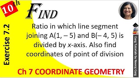 Find the ratio in which the line segment joining A(1, – 5) and B(– 4, 5) is divided by the x-axis