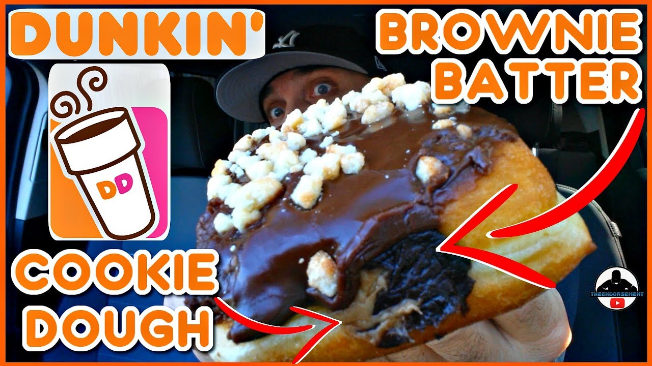 Dunkin Donuts Cookie Dough Brownie Batter Double Filled Donut Review Youtube