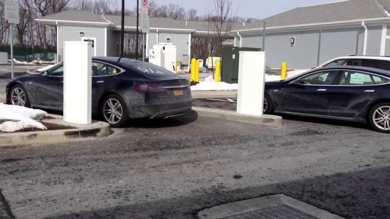 TeslaRoadTrip Driving into Milford Superchargers YouTube