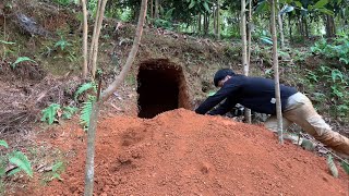 Full video 30 days of building an underground shelter and building a wooden cabin by yourself