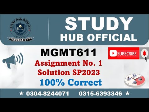 mgmt611 assignment 1 solution 2023