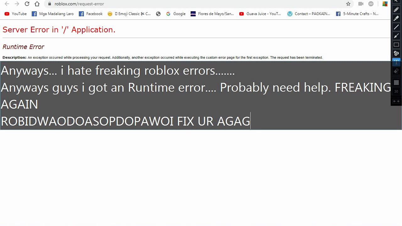 Got Another Error Runtime Error Please Help Roblox Youtube - roblox help page