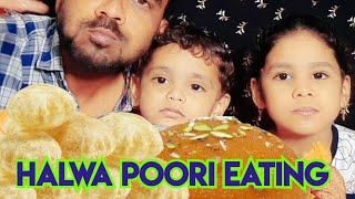 Halwa | poori | indian food | asmr eating challenge 😋
