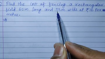 Find the cost of fencing a rectangular field 62m long and 33m wide at ₹16 per metre