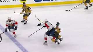 Jack Eichel leaves the ice after huge collision with Matthew Tkachuk | NHL on ESPN