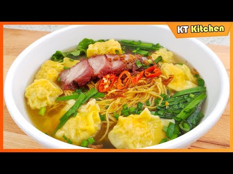 MÌ HOÀNH THÁNH - Cách Gói Hoành Thánh và Nấu Nước Lèo Đúng Vị Người Hoa -Wonton Noodle Soup Recipe