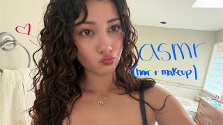 ASMR curly/wavy hair routine + summer makeup (my catfish routine pt. 2 basically) 