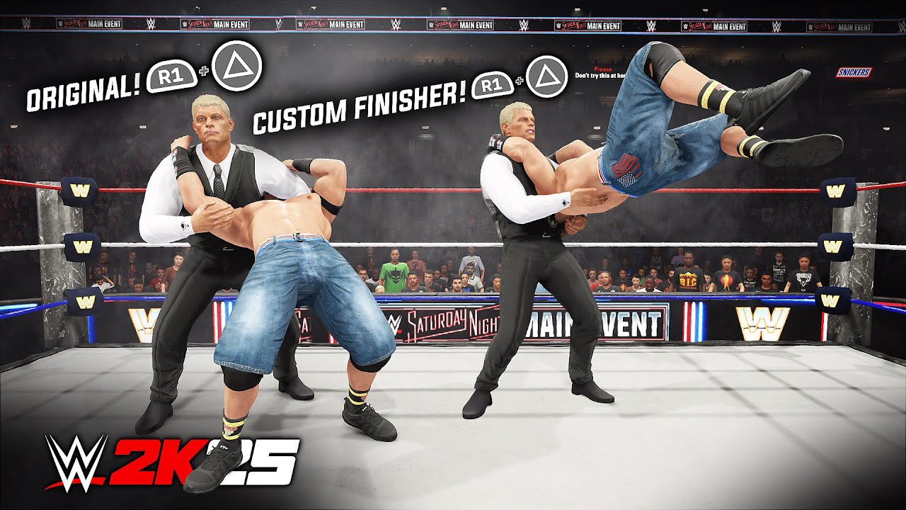 Пользовательские финишеры против оригинальных финишеров в WWE 2K25!