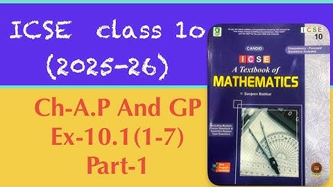 ICSE|class-10th|maths|ch-10|ex-10.1|questions1-7|Arithmetic and Geometric progressions |part-1