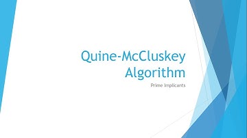 Quine-McCluskey Algorithm: Prime Implicants