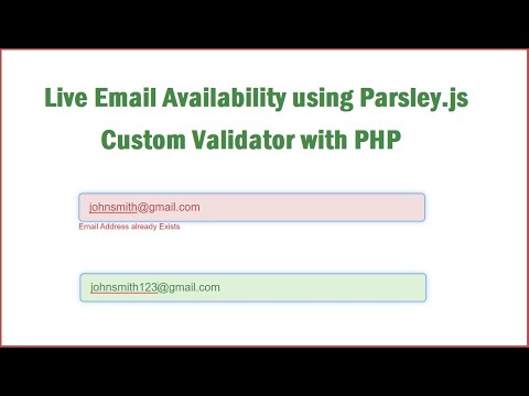 Live Email Availability using Parsley.js Custom Validator with PHP