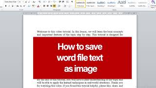 How to Save Word File Text as an Image in MS Word | Easy Tutorial