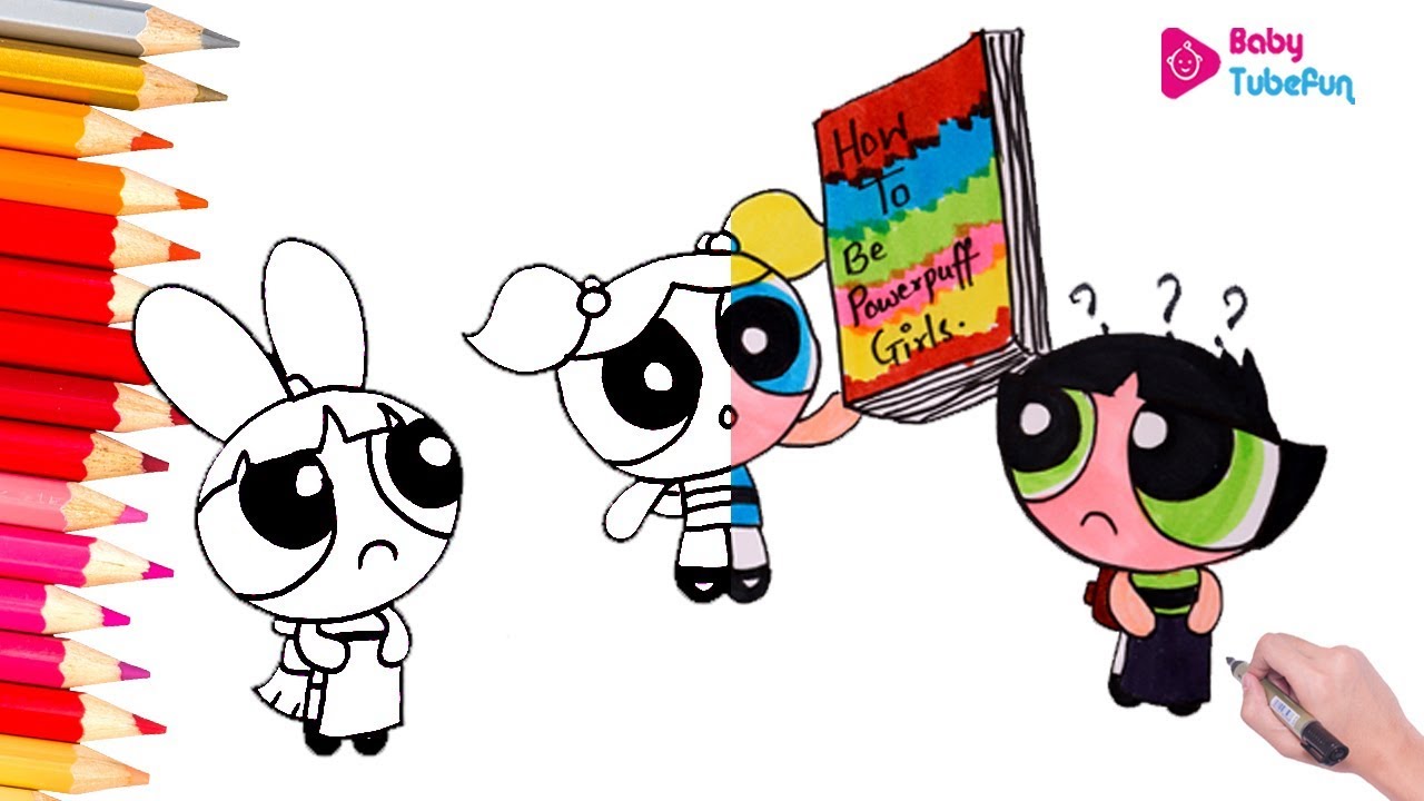 Coloring Powerpuff Girls Rowdyruff Boys Brick Boomer Butch Blossom Bubbles surprise eggs