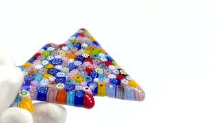 My Italian Decor - Handmade Murano Glass Millefiori Xmas Tree Ornament, Multi, Made In Italy