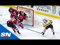 Mackenzie Blackwood Foils Penguins' 3-on-1 Rush With Massive Glove Save