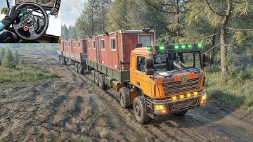 SnowRunner - Pulling Multiple Containers Loaded Trailer With F 3000 | Logitech G29 Gameplay | #743