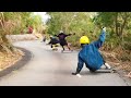 香港長板落斜 Hong Kong Longboard Downhill | Fun pack run 🎢🎢🎢