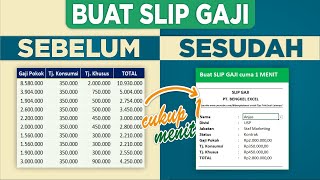 1 menit buat SLIP GAJI di excel