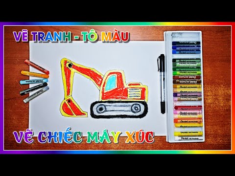 Tranh Tô Màu Xe Máy Xúc - Vẽ tranh - Tô màu | Vẽ một chiếc máy xúc đơn giản