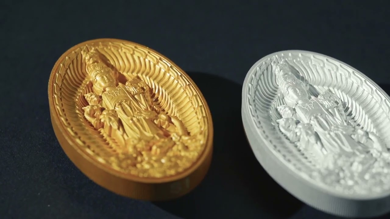 EIGHT DRAGON BUDDHA Gilded 1 Oz Silver Coin 5000 Francs Chad 2023
