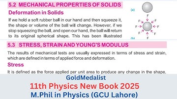 Mechanical Properties of Solids | 11th Class Physics | Chapter 5 | Youngs Modulus| Topic 5.2 And 5.3