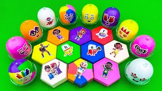 Looking Cocomelon, Numberblocks, Alphablock with Clay in Colorful Bell, Hexagon Shapes! SLIME ASMR