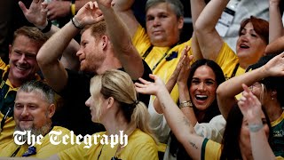 video: Meghan and Harry join in with the crowd at Invictus Games wheelchair basketball match