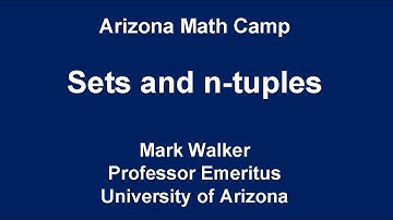 Lecture 1(A): Sets and n-tuples