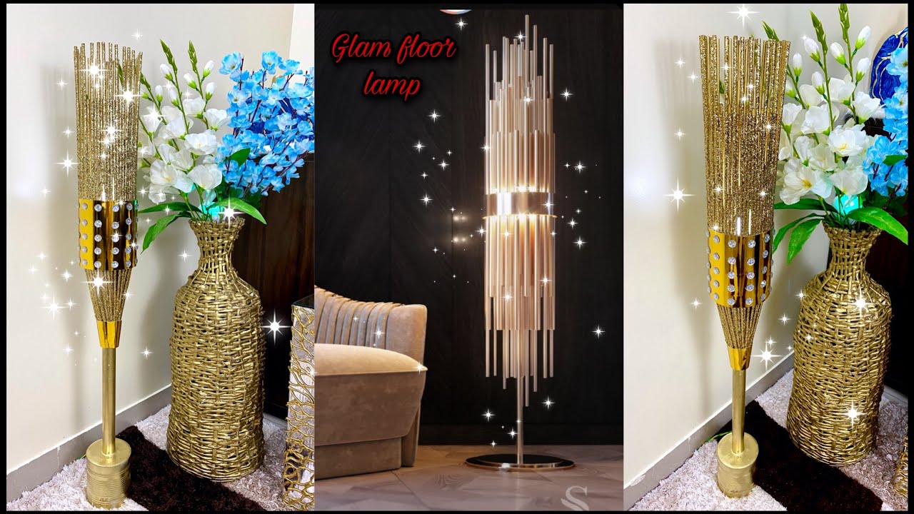 GLAM GLITTER FLOOR LAMP CRAFTING DIY DO IT YOURSELF FASHON