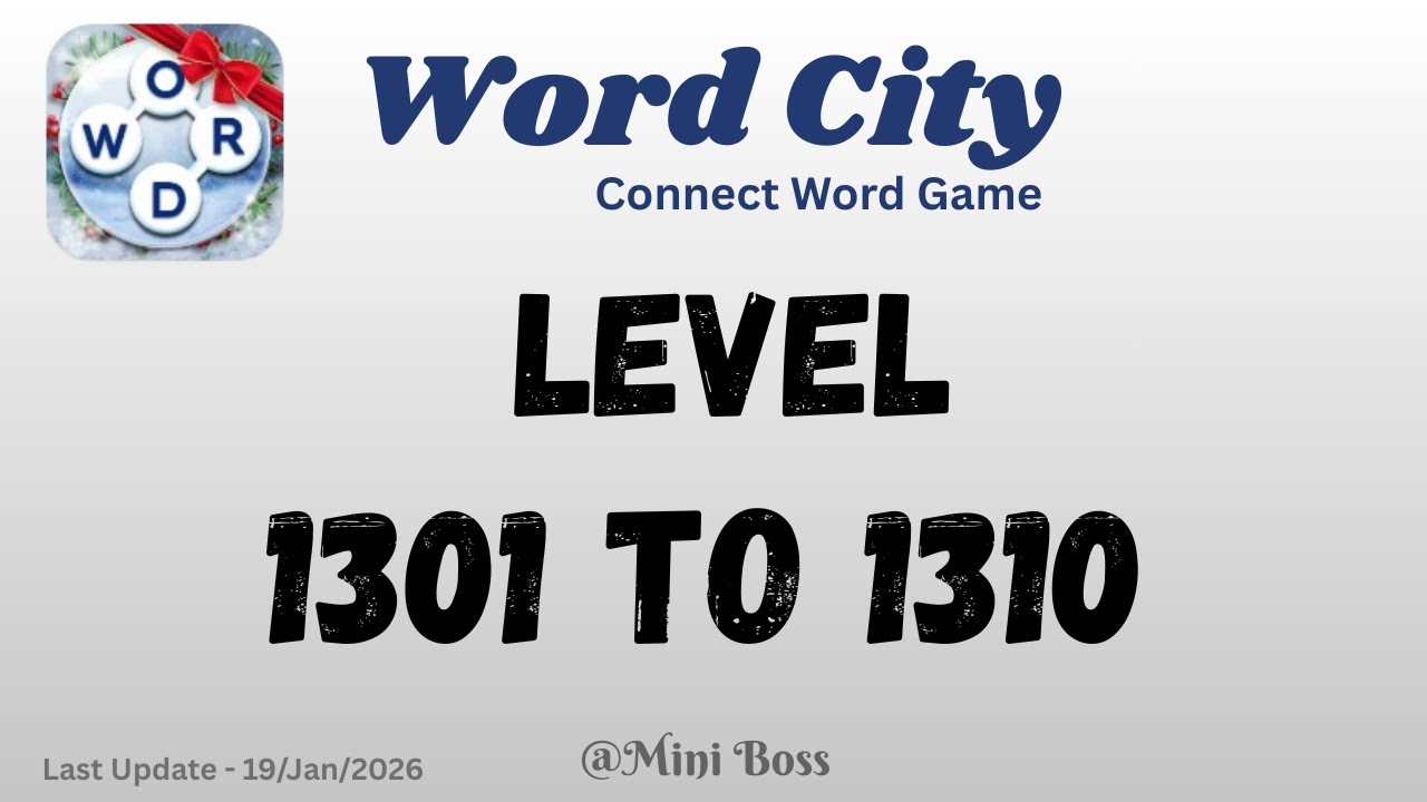 Word City Level Answers [1301 to 1310 Levels] | Connect Word Game 🧩✨ | Mini Boss