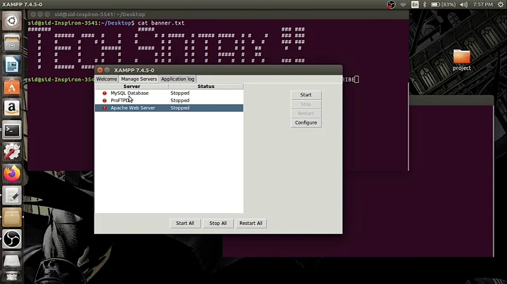 Fixing MySQL error in XAMPP server in Ubuntu.
